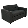 Pemberly Row Convertible Sofa with Pull Out Sleeper Bed 2 Pillows Charcoal Gray