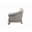 Pemberly Row 89 Inch Sofa 6 Pillows Tufted Ivory Fabric Pearl White
