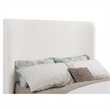 Pemberly Row Queen Size Platform Bed Round Wingback Headboard Ivory Upholstery