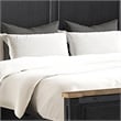Pemberly Row Queen Bed Tall Headboard Farmhouse Legs in Black Oak Brown Wood