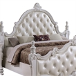 Pemberly Row Queen Bed White Button Tufted Traditional Upholstery Solid Wood