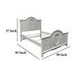 Pemberly Row Full Size Bed Arch Headboard Rope Molding with Floral Motifs Gray