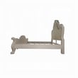 Pemberly Row California King Size Bed White Faux Leather Victorian Carved