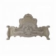 Pemberly Row California King Size Bed White Faux Leather Victorian Carved