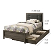 Pemberly Row Full Size Bed Tufted Fabric Upholstery in Dark Gray Solid Wood
