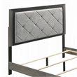 Pemberly Row King Bed with Gray Diamond Button Tufted Upholstery Modern Gray
