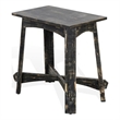 Pemberly Row Accent Chairside Table X Legs 24 Inch Distressed Rustic Black Wood