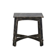 Pemberly Row Accent Chairside Table X Legs 24 Inch Distressed Rustic Black Wood