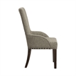 Pemberly Row 27 Inch Dining Armchair in Brown Polyester High Back Set of 2