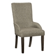 Pemberly Row 27 Inch Dining Armchair in Brown Polyester High Back Set of 2