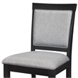 Pemberly Row 26 Inch Counter Height Chair in Gray Polyester Black Wood Set of 2