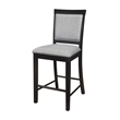 Pemberly Row 26 Inch Counter Height Chair in Gray Polyester Black Wood Set of 2