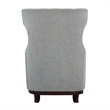 Pemberly Row 34 Inch Accent Armchair 1 Lumbar Pillow Gray Wingback Button Tufted
