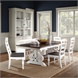 Pemberly Row 78 to 96 Inch Dining Table Extendable in White Brown Mahogany Wood