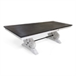 Pemberly Row 78 to 96 Inch Dining Table Extendable in White Brown Mahogany Wood