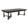 Pemberly Row Extendable Dining Table 76 to 112 Inch Top 6 Turned Legs Black