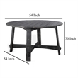 Pemberly Row Dining Table 54 Inch Round Planked in Black Smoke Mahogany Wood