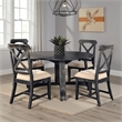 Pemberly Row Dining Table 54 Inch Round Planked in Black Smoke Mahogany Wood