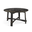 Pemberly Row Dining Table 54 Inch Round Planked in Black Smoke Mahogany Wood