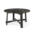 Pemberly Row Dining Table 54 Inch Round Planked in Black Smoke Mahogany Wood