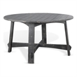 Pemberly Row Dining Table 54 Inch Round Planked in Black Smoke Mahogany Wood