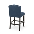 Pemberly Row Counter Height Chair 2Pc Tufted Wingback Nailhead Trim in Navy Blue