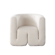 Pemberly Row Contemporary Accent Chair Extra Soft in Ivory Boucle 35 Inch