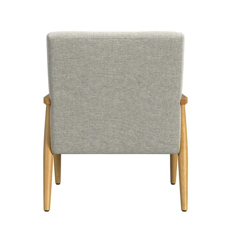 Pemberly Row Accent Chair Soft in Light Gray Fabric Seat Button Tufted Backrest