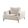 Pemberly Row Accent Chair in Light Brown Chenille Attached Adjustable Back