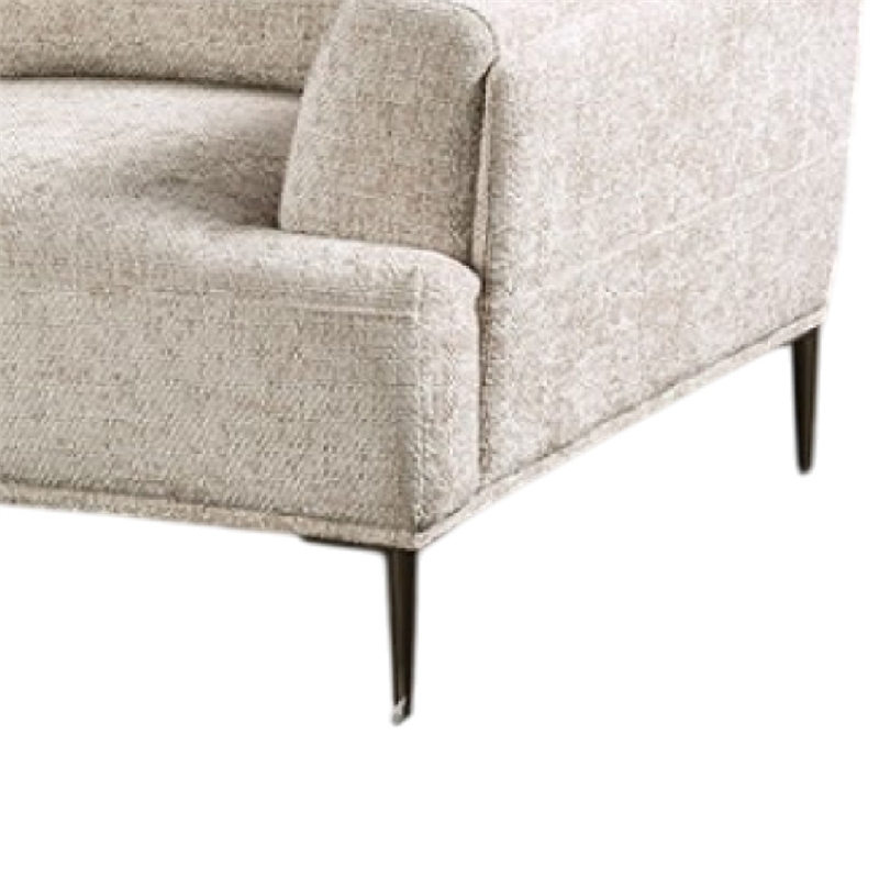 Pemberly Row Accent Chair in Light Brown Chenille Attached Adjustable Back