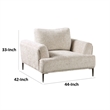Pemberly Row Accent Chair in Light Brown Chenille Attached Adjustable Back