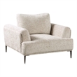 Pemberly Row Accent Chair in Light Brown Chenille Attached Adjustable Back