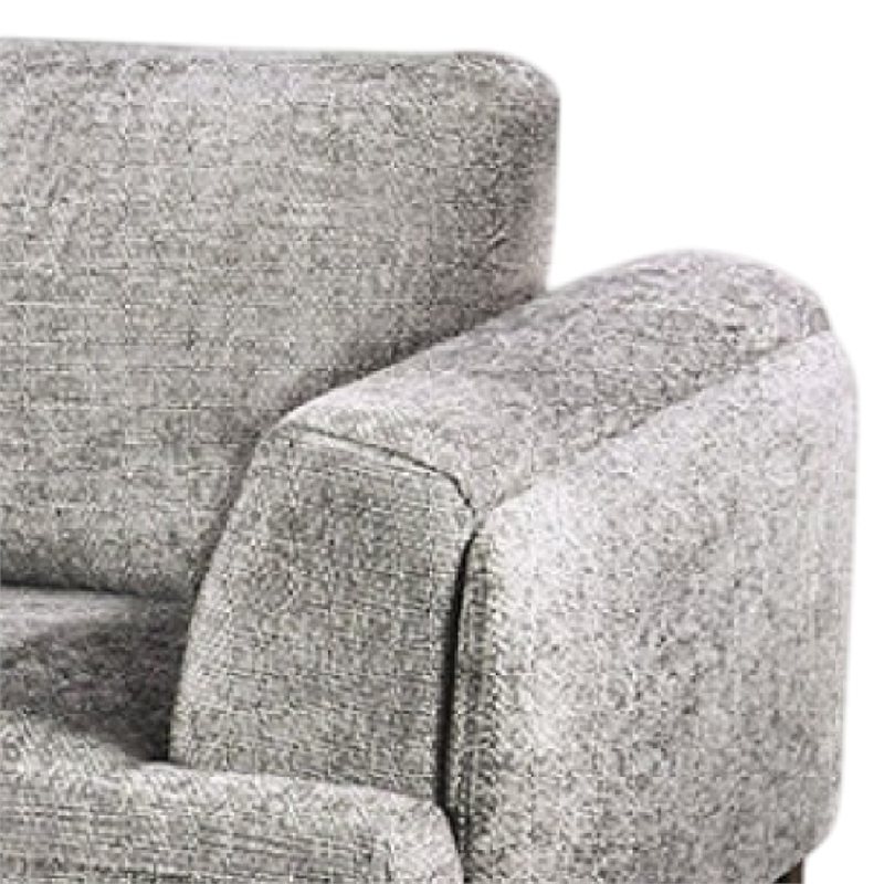 Pemberly Row Accent Club Chair in Gray Chenille Attached Adjustable Back Pillow