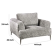 Pemberly Row Accent Club Chair in Gray Chenille Attached Adjustable Back Pillow
