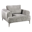 Pemberly Row Accent Club Chair in Gray Chenille Attached Adjustable Back Pillow