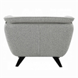 Pemberly Row Accent Armchair Rounded Back in Light Gray Boucle Solid Pine Wood