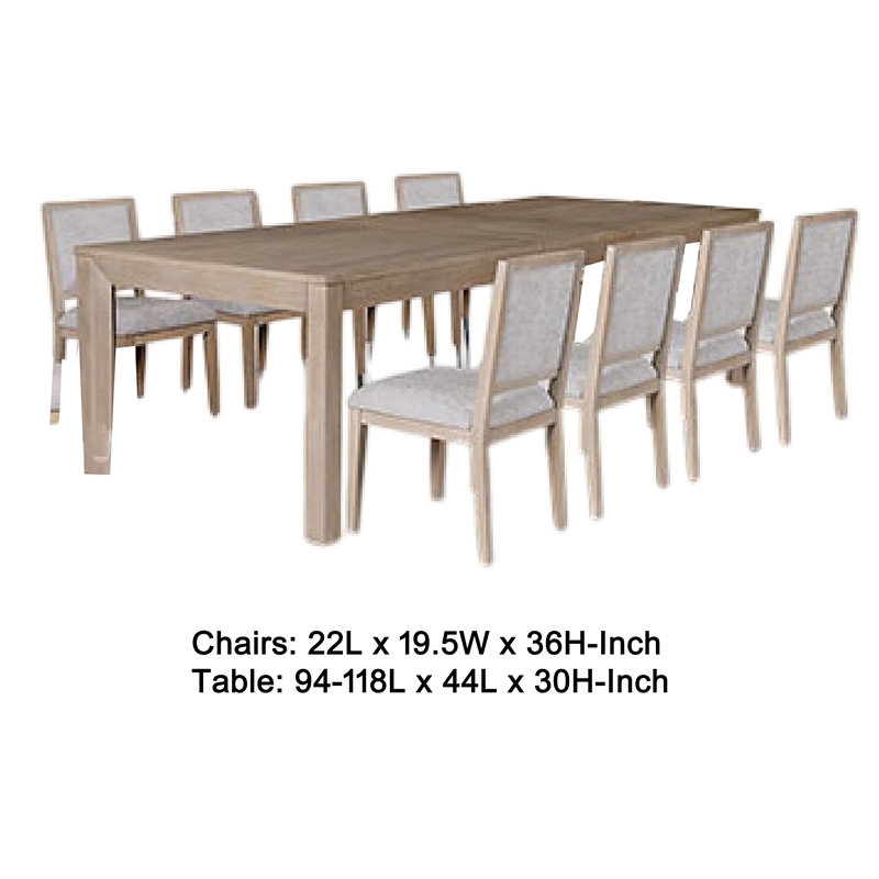 Pemberly Row 9 Piece Dining Table Set 94 to 118