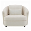 Pemberly Row Accent Armchair 2 Lumbar Pillows Soft in Beige Linen Seating