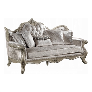 Pemberly Row 85 Inch Sofa Ornate Carved European Classic in Beige Champagne