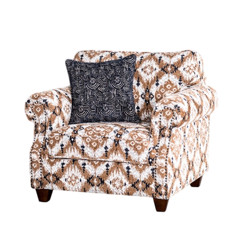 Pemberly Row Accent Club Chair Accent Throw Pillow in Brown Greige Polyester