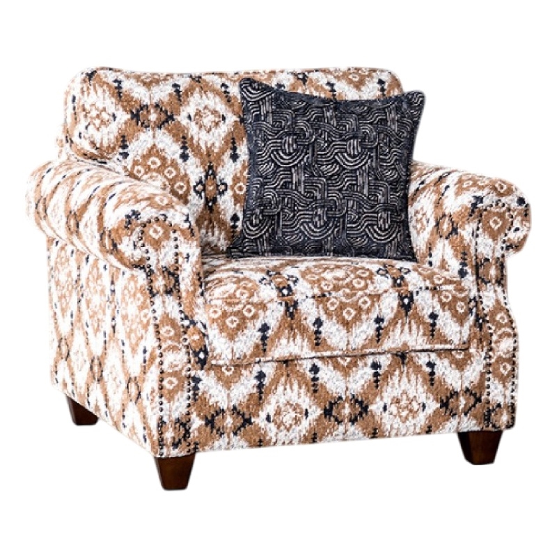 Pemberly Row Accent Club Chair Accent Throw Pillow in Brown Greige Polyester