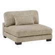 Pemberly Row Armless Chair 1 Pillow in Brown Microfiber Black Solid Wood