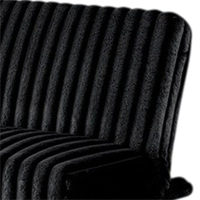 Pemberly Row Fold Out Futon Sofa Bed in Rich Black Modern Chrome Metal Legs