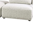Pemberly Row 2 Seat Modular Sofa Square Ottoman in Gray Boucle Adjustable Back