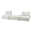 Pemberly Row 2 Seat Modular Sofa Square Ottoman in Gray Boucle Adjustable Back