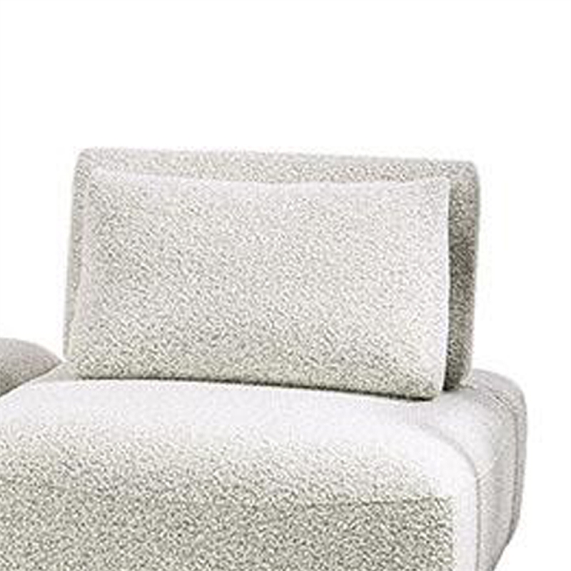 Pemberly Row 2 Seat Modular Sofa Square Ottoman in Gray Boucle Adjustable Back