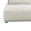 Pemberly Row Modular Curved 2 Seat Sofa Ottoman in Gray Boucle Adjustable Back