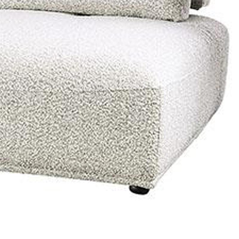 Pemberly Row Modular 2 Seat Sofa Small Ottoman in Light Gray Adjustable Back