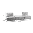 Pemberly Row 114 Inch Modular 2 Seat Sofa Square Ottoman in Light Brown Boucle