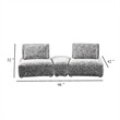 Pemberly Row Modular Curved 2 Seat Sofa in Light Brown Boucle Adjustable Back